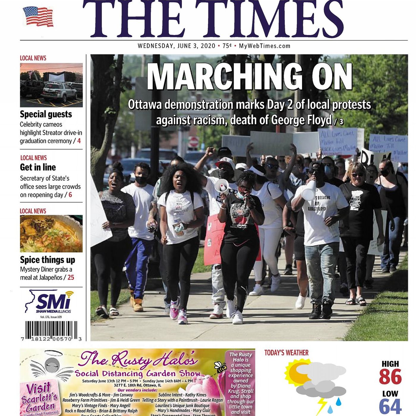 June 3 historical covers: Marching On: Ottawa demonstration marks Day 2 of local protests against racism episode artwork