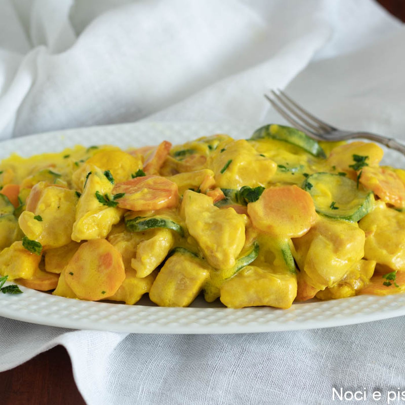 Pollo al curry con verdure