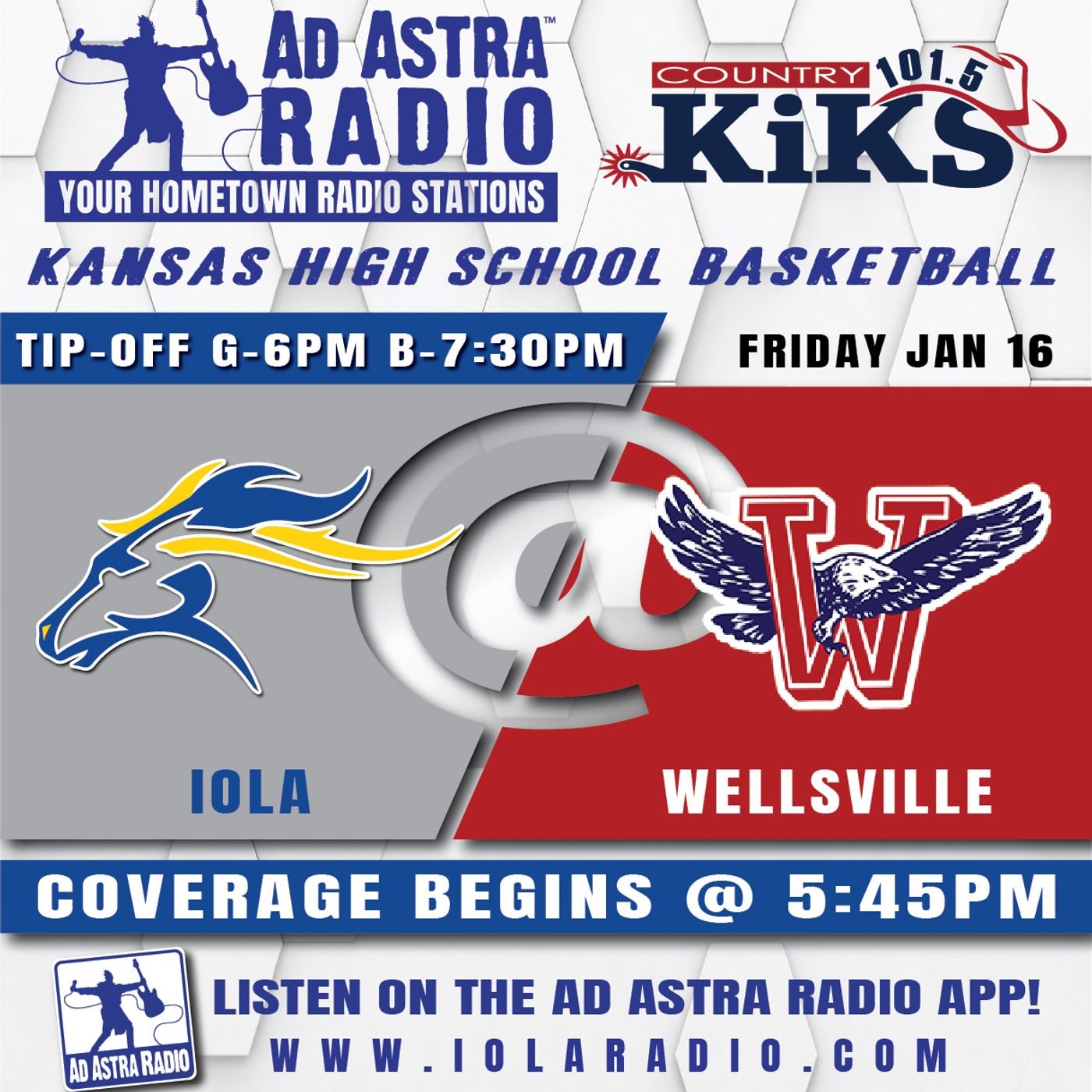 Iola Mustangs at Wellsville Eagles High School Basketball (January 16, 2026) episode artwork