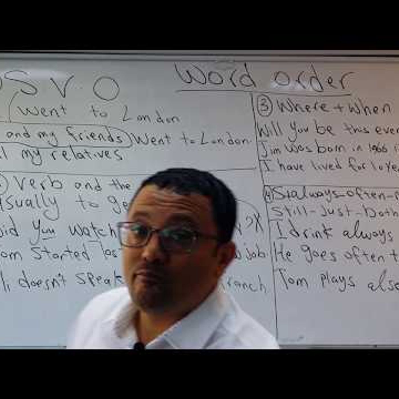 Best lesson -how to make correct English sentences(word order 1)درس 95