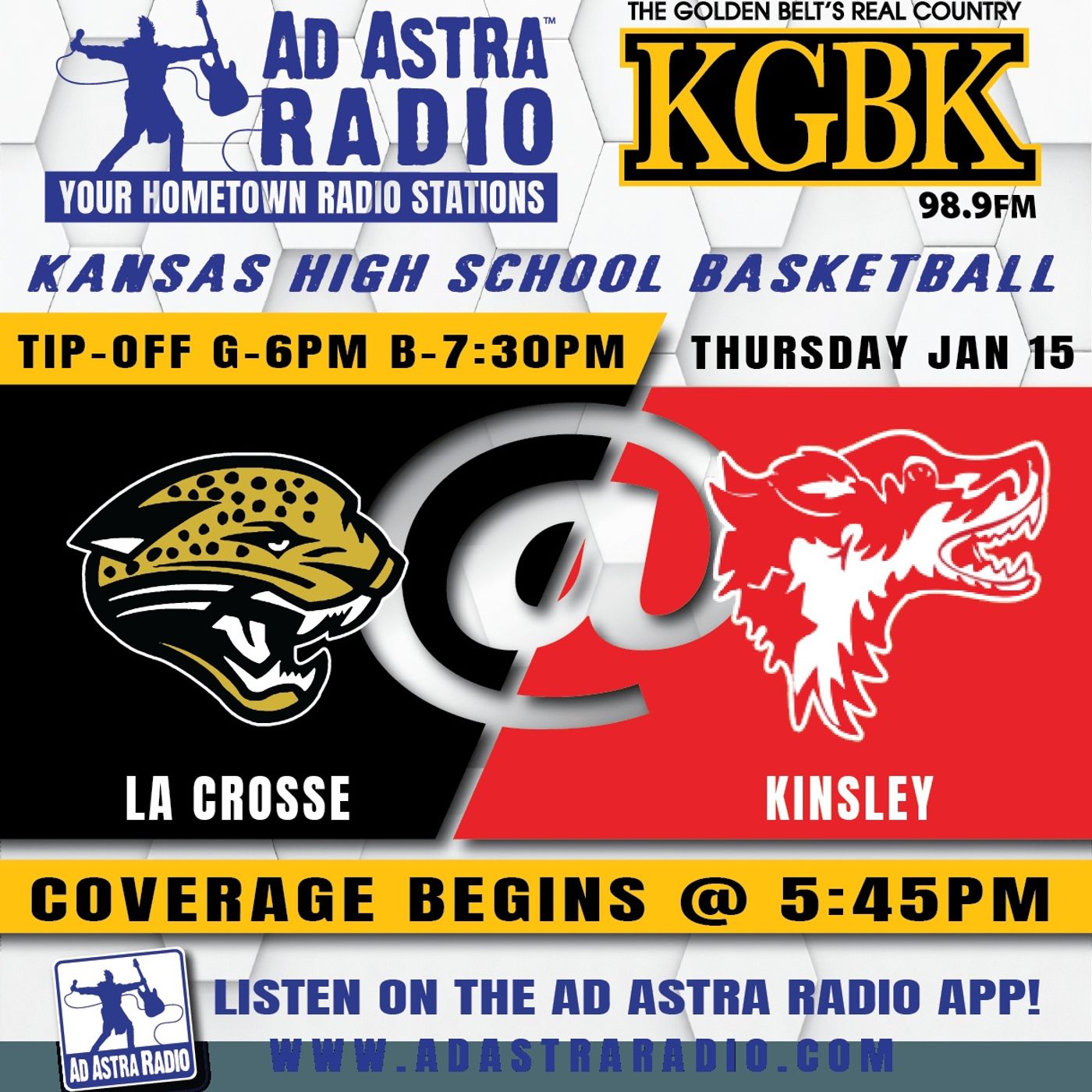 LaCrosse Leapards at Kinsley Coyotes High School Basketball (January 15, 2026) episode artwork