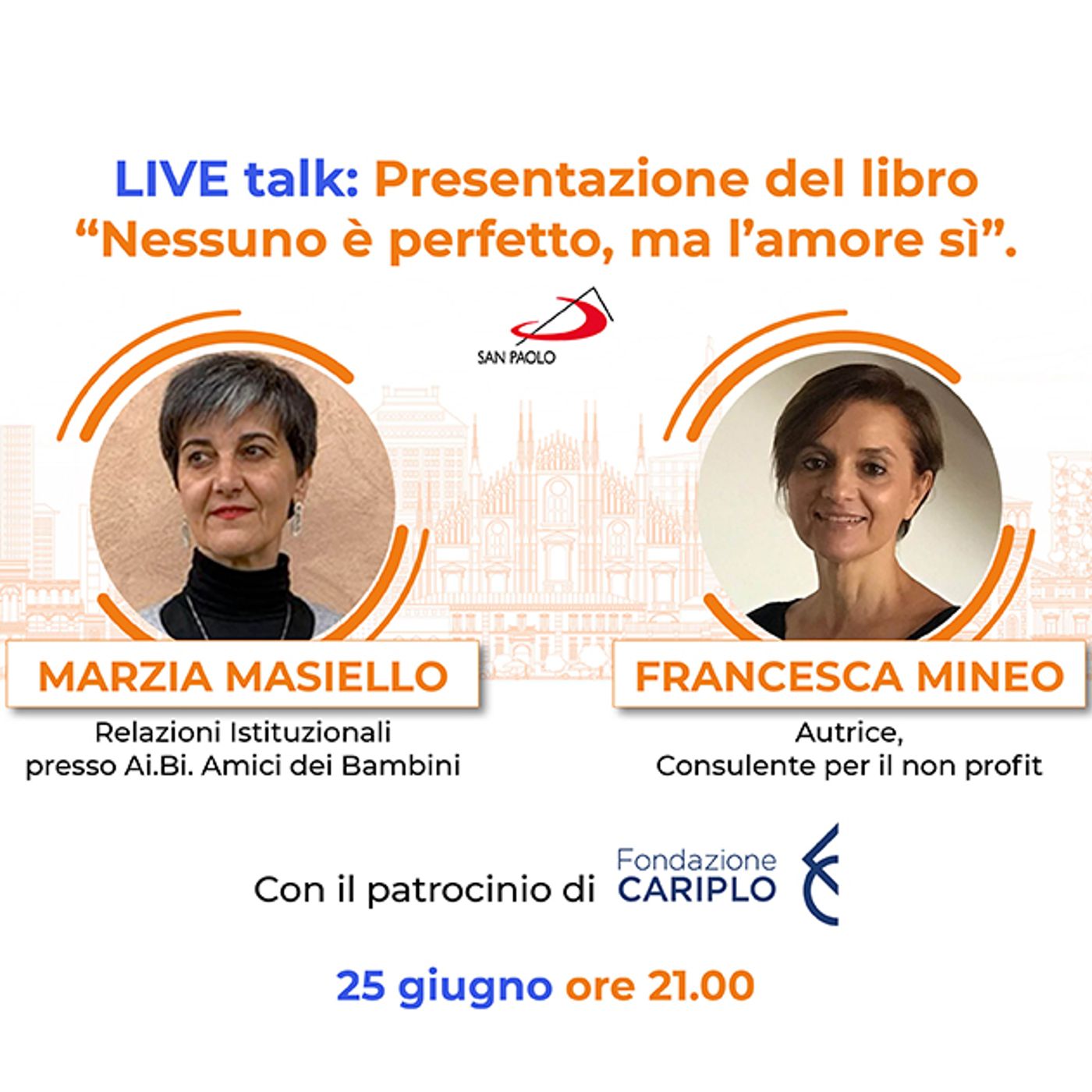 FarisTALK 2024: ospite Francesca Mineo, Presentazione del libro "Nessuno è perfetto, ma l'amore sì. Adozione e bisogni speciali" FarisTALK 2024: ospite Francesca Mineo, Presentazione del libro "Nessuno è perfetto, ma l'amore sì. Adozione e bisogni speciali"