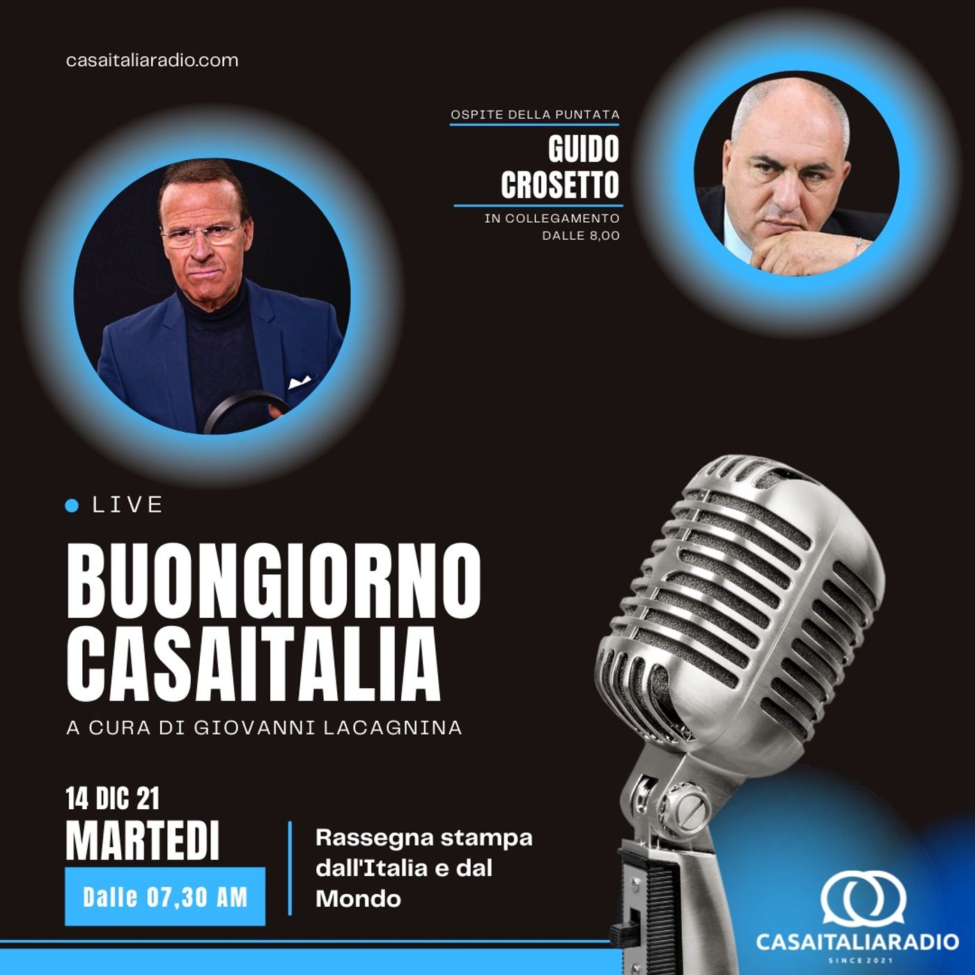 Intervista Guido Crosetto -  BUONGIORNO CASA ITALIA RADIO (14.12.2021) episode artwork