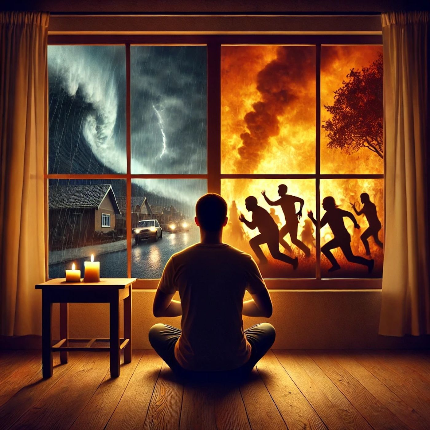 "The world is ending—so stay calm." episode artwork