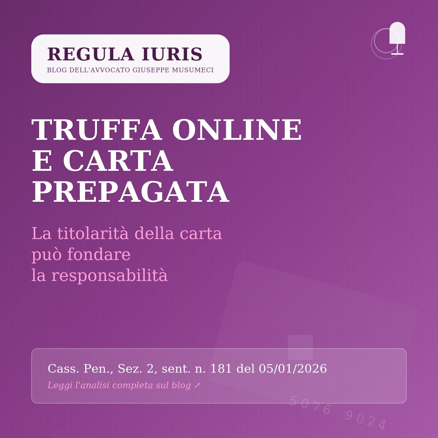 Truffa online-la carta prepagata potrebbe costituire prova episode artwork