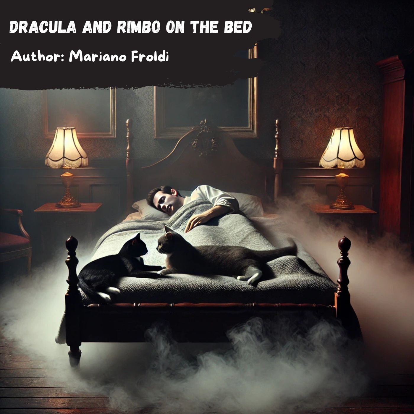 Dracula and Rimbo on the bed