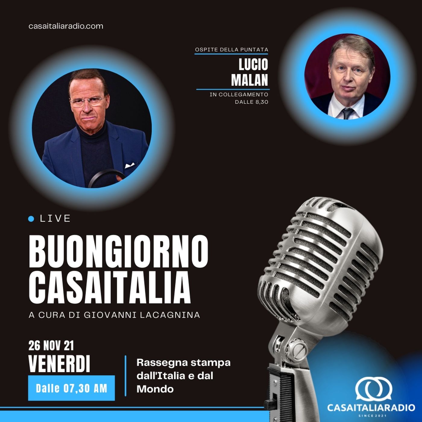 Intervista con il Senatore Lucio Malan - BUONGIORNO CASA ITALIA (26.11.2021) episode artwork