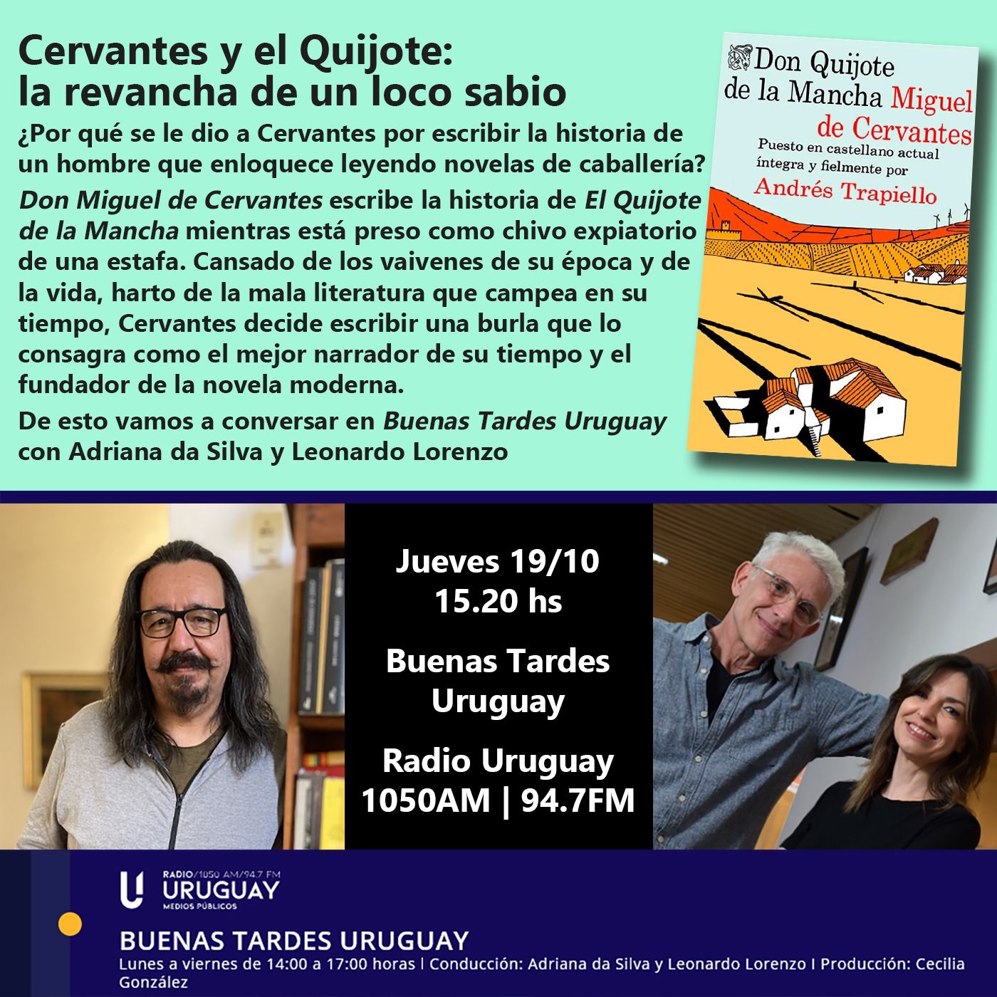 Buenas Tardes Uruguay | Cervantes y el Quijote: la revancha de un loco sabio | 19-10-23 episode artwork