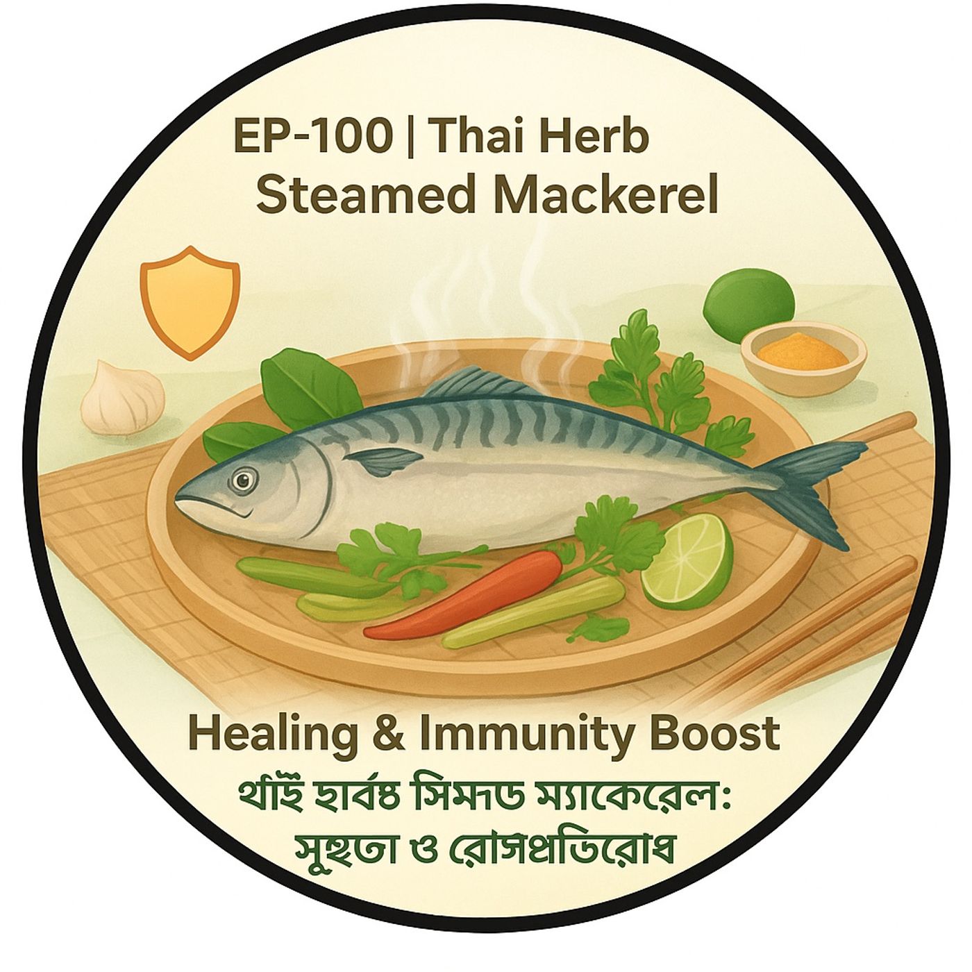 EP-100 | Thai Herb Steamed Mackerel: Healing & Immunity Boost | থাই হার্বস স্টিমড ম্যাকেরেল: সুস্থতা ও রোগপ্রতিরোধ | Bengali Wellnes Podcast episode artwork