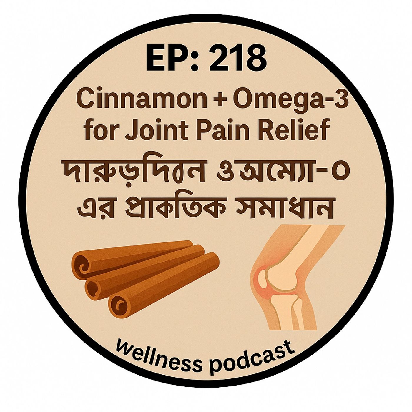 EP-218🌿 Cinnamon + Omega-3 for Joint Pain Relief | দারুচিনি ও ওমেগা-৩ এর প্রাকৃতিক সমাধান| wellness podcast episode artwork