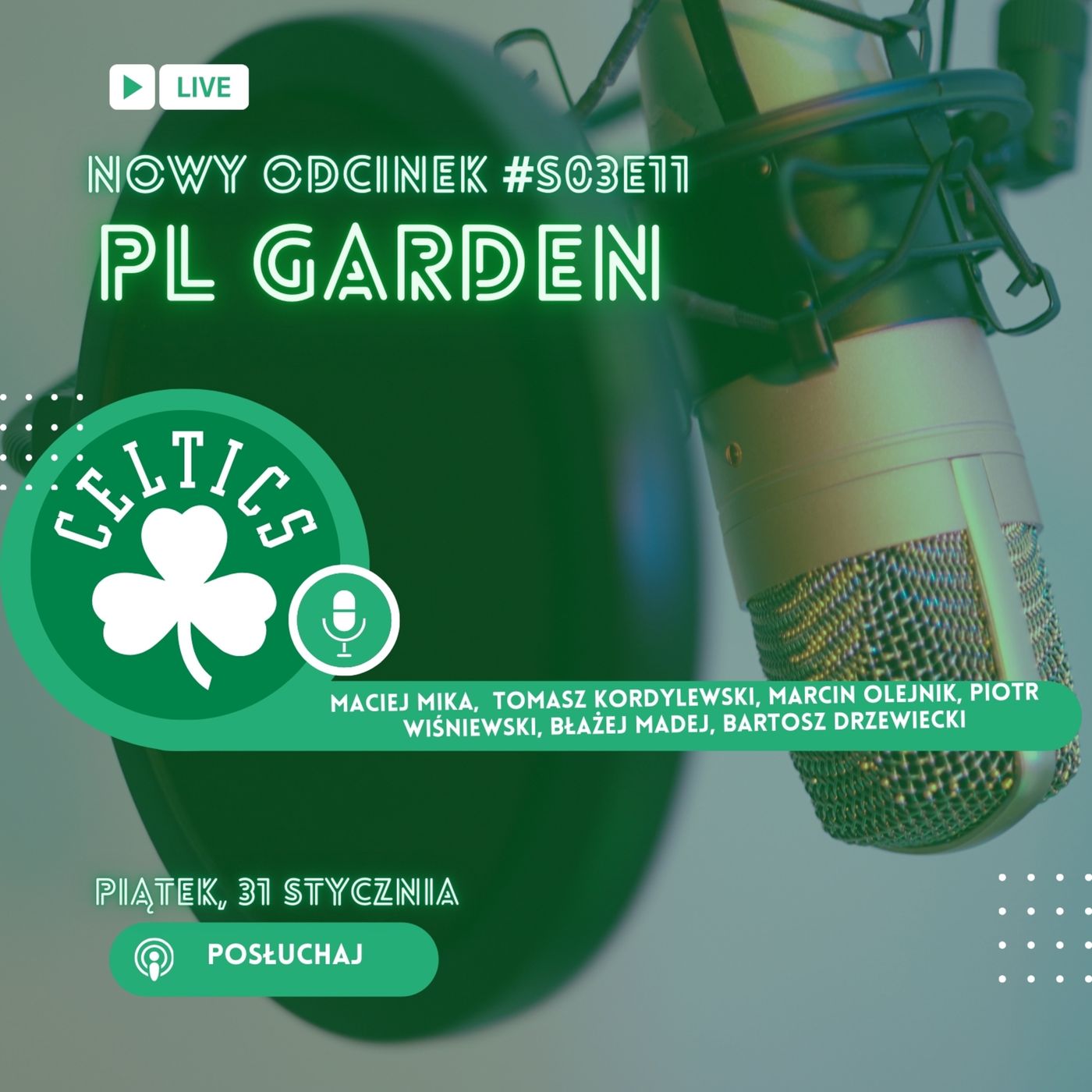 S03E11 5 Gości! Omówienie zlotu fanów Boston Celtics + o tym dlaczego zielona kolejka wkrótce zamieni rollercoaster na stabilne tory episode artwork