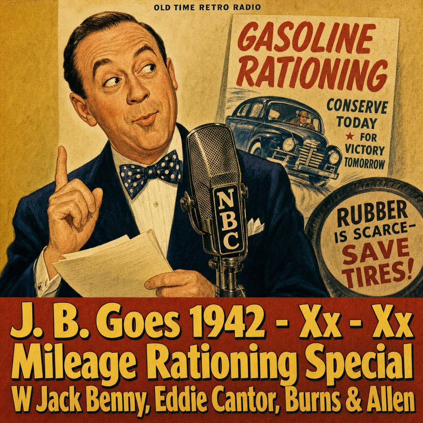 The Jack Benny Program - "J. B. Goes 1942 - Xx - Xx Mileage Rationing Special W Jack Benny, Eddie Cantor, Burns & Allen" (1942) episode artwork
