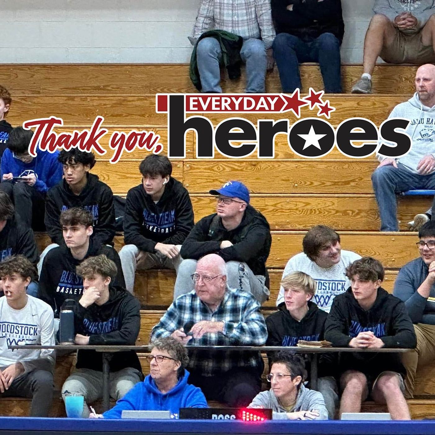 Longtime ‘Blue Streak’ and voice of Woodstock basketball is beloved by high school students, staff episode artwork