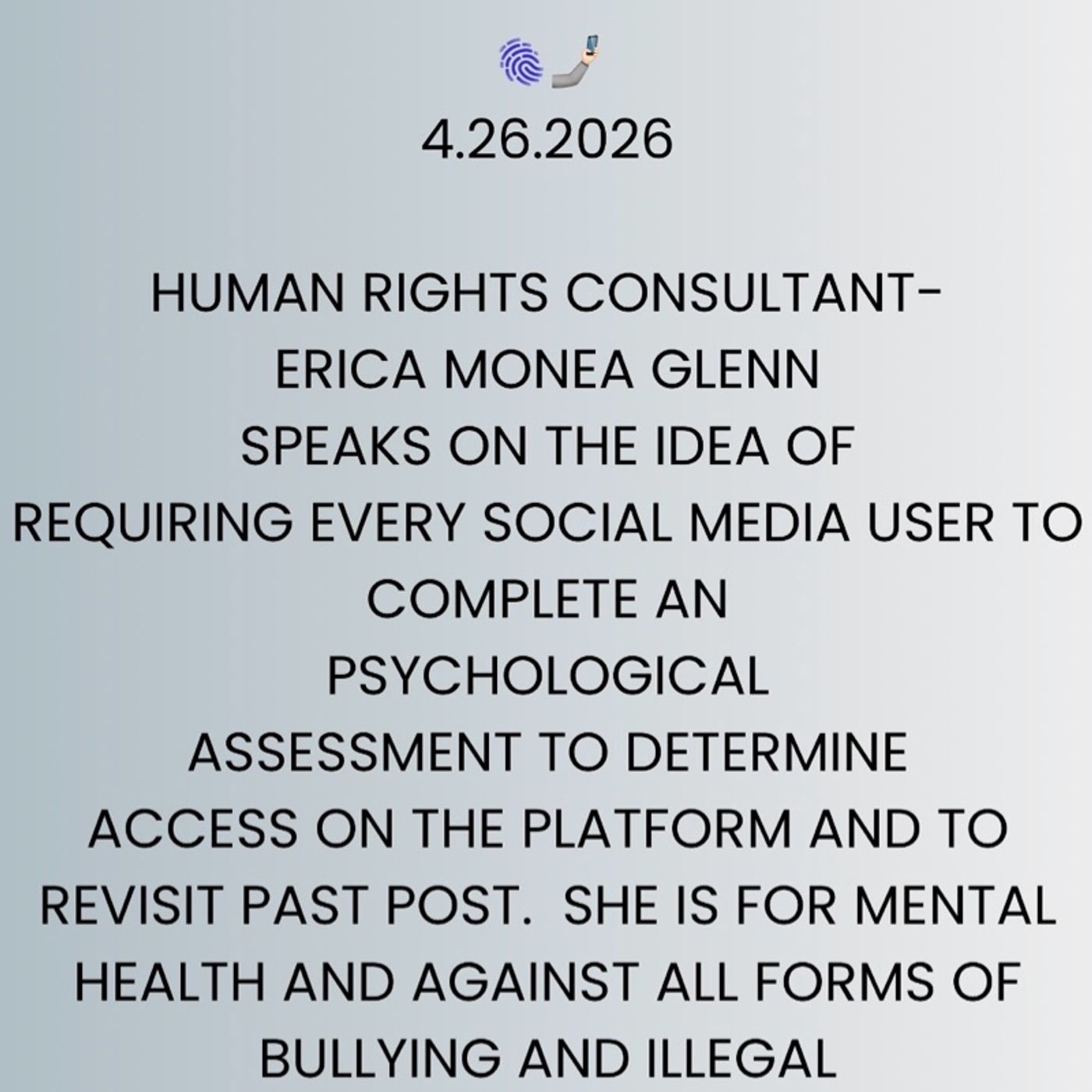 🫆🤳🏻 PSYCHOLOGICAL ASSESSMENT REQUIREMENT TO ACCESS SOCIAL MEDIA PLATFORMS. 🫆🤳🏻 episode artwork