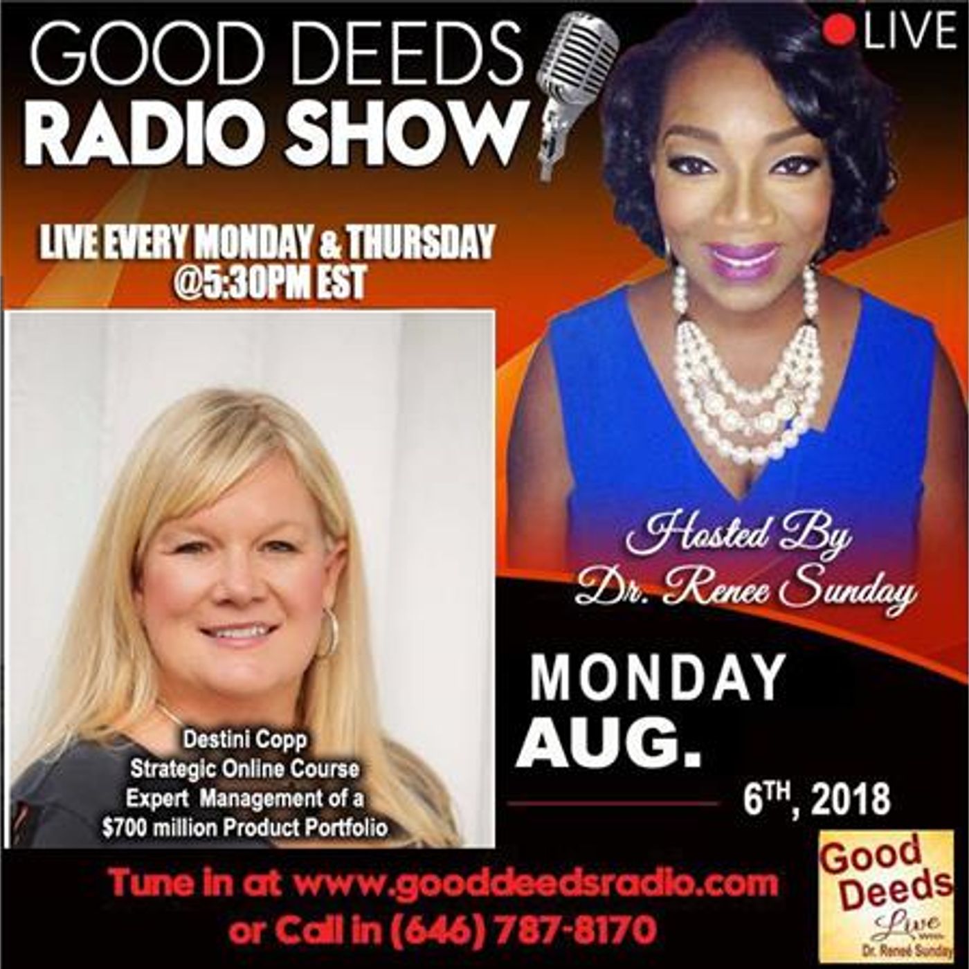 Destini Copp - Strategic Online Course Expert shares on Good Deeds Radio Show episode artwork