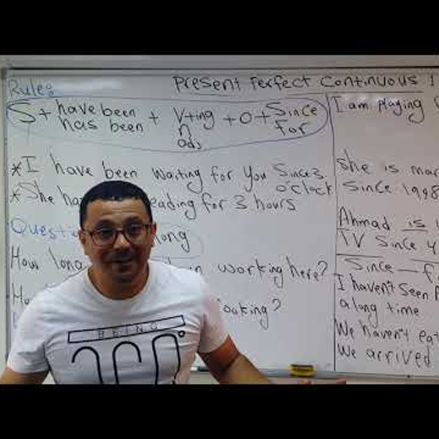 Present Perfect Continuous(have been -has been)1(الدرس رقم 105)