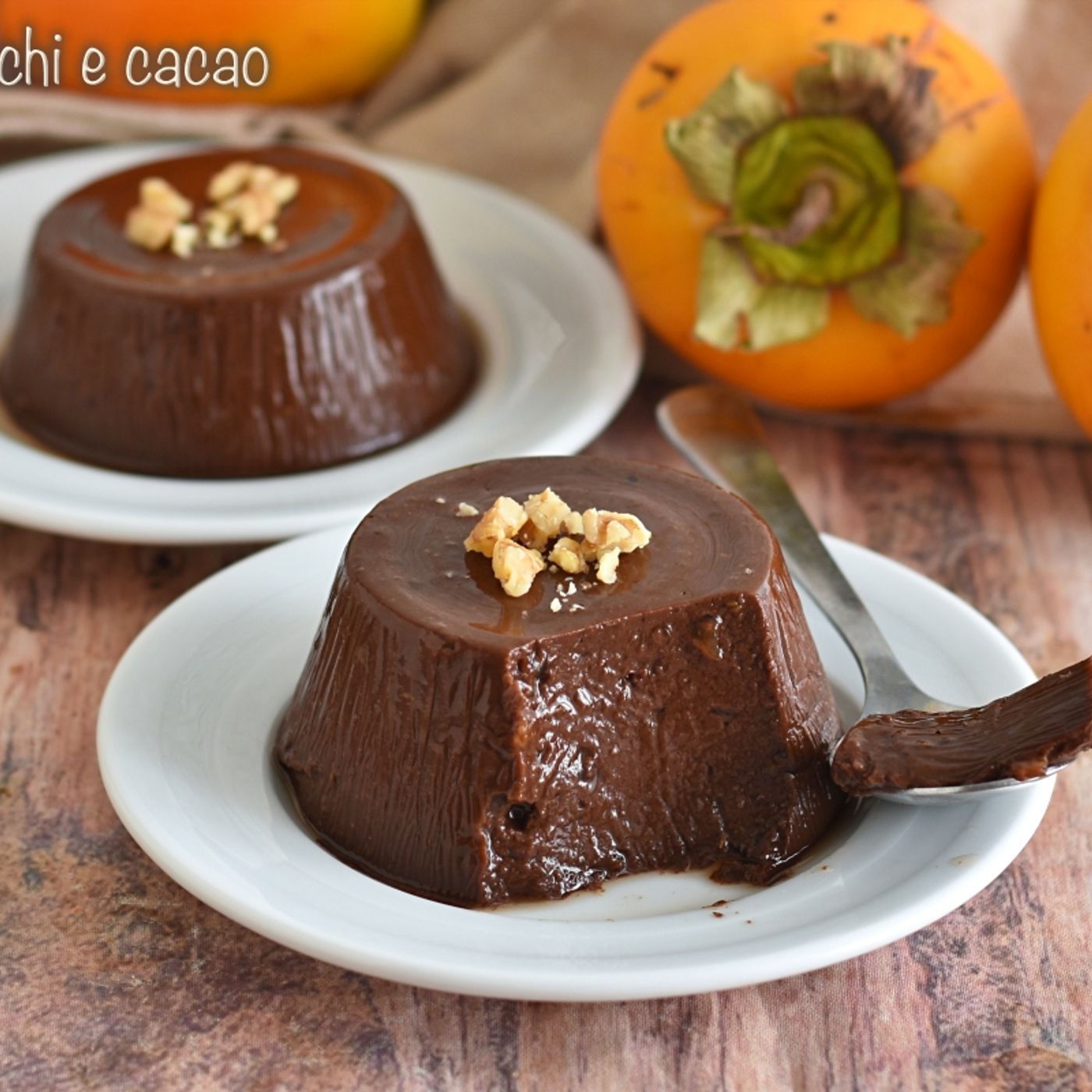 Budino cachi e cacao: 2 ingredienti e senza cottura