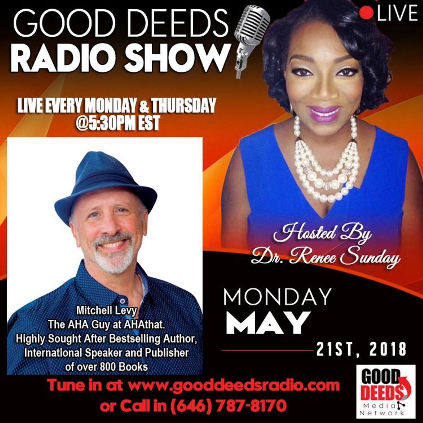 Mitchell Levy the AHA Guy at ahathat Highly Sought after Bestselling Author on Good Deeds Radio Show episode artwork