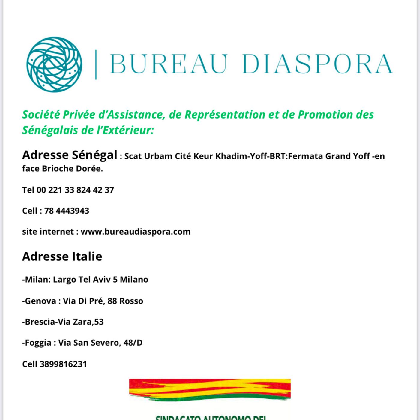 Bureau Diaspora sarl -Assistance
