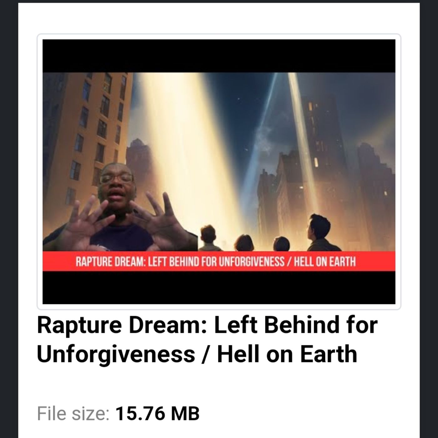 Rapture Dream: Left Behind for Unforgiveness / Hell on Earth episode artwork