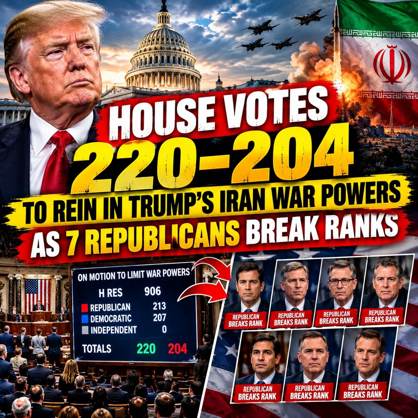 House Votes 220–204 to Rein In Trump’s Iran War Powers as 7 Republicans Break Ranks episode artwork