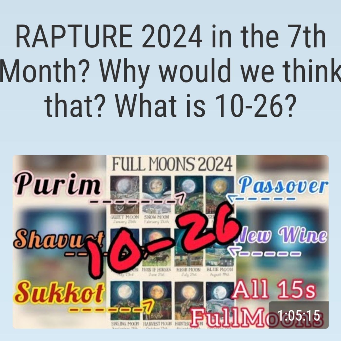 RAPTURE 2024 in the 7th Month? Why would we think that? What is 10-26? episode artwork