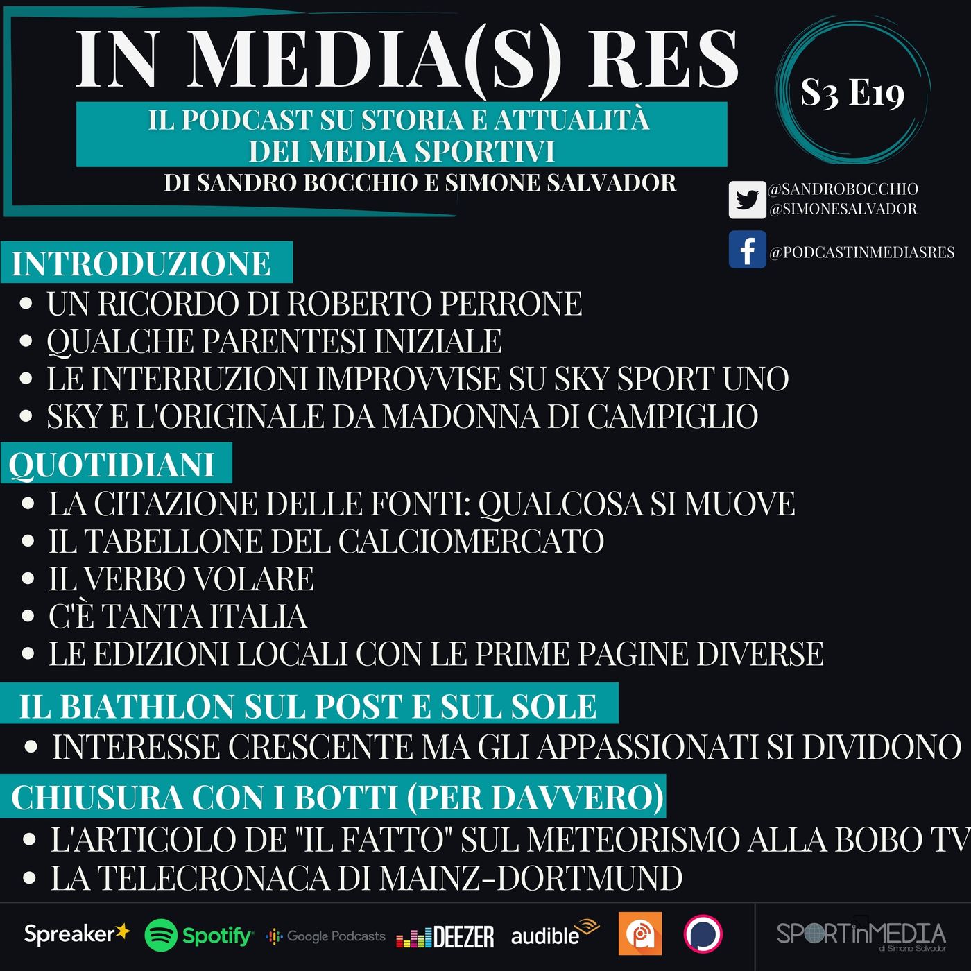 S3 E19 | Sky Sport, Roberto Perrone, podcast, giornalisti-candidati, quotidiani sportivi, biathlon sul Post, telecronache episode artwork