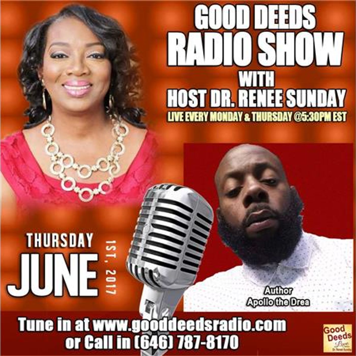 Author Apollo the Dreamer shares on Good Deeds Radio Show episode artwork