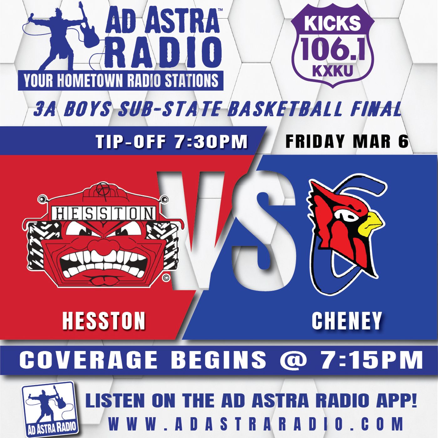 Hesston Swathers vs Cheney Cardinals Boys High School Basketball (3A Substate Final-March 6, 2026) episode artwork