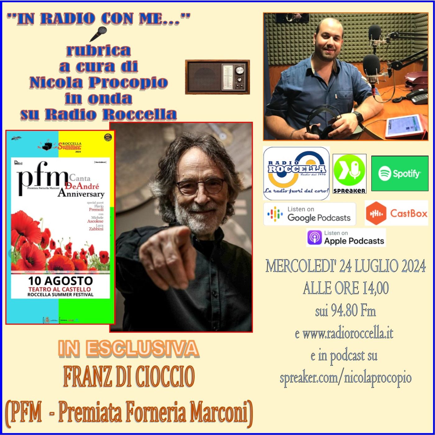 In Radio con me - Intervista a Franz Di Cioccio 24-07-2024 episode artwork