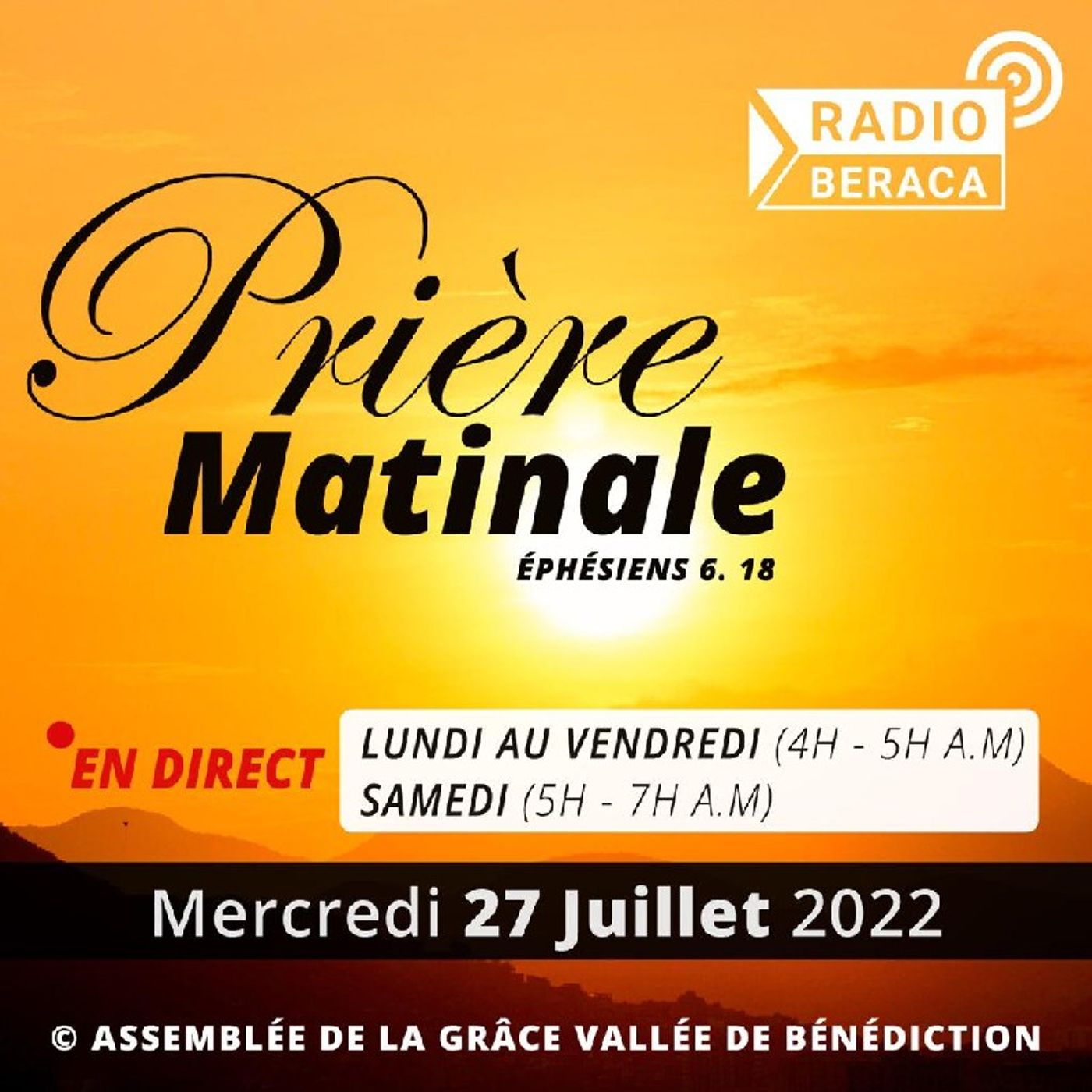 Prière Matinale Mercredi 27 Juillet 2022 episode artwork