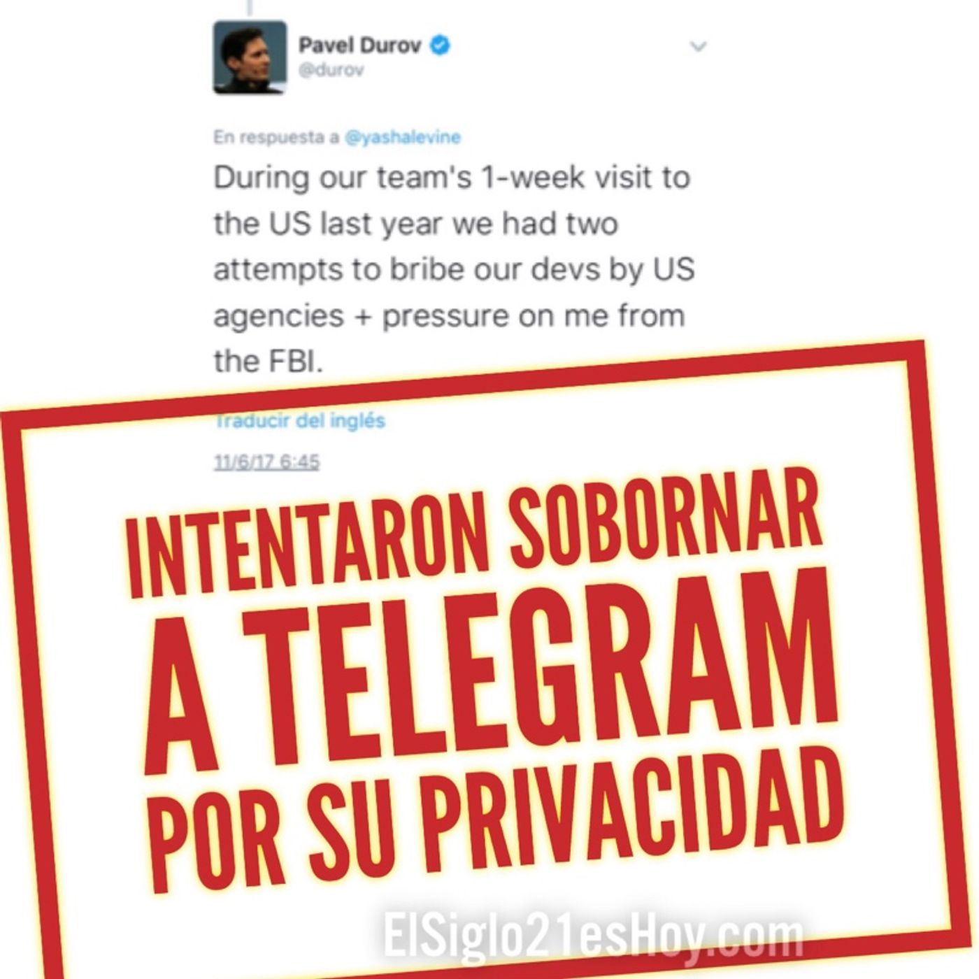 Telegram bajo presión e intentos de soborno