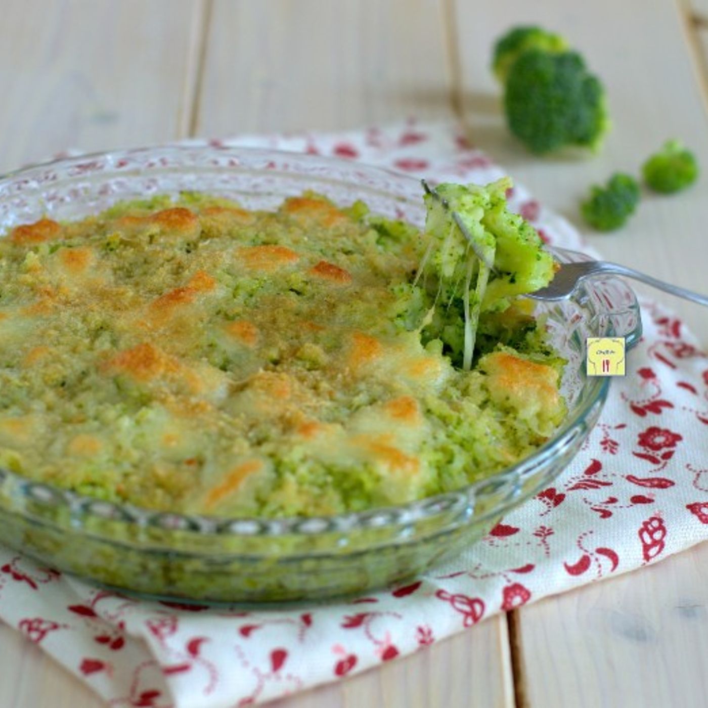 Riso al forno broccoli e mozzarella