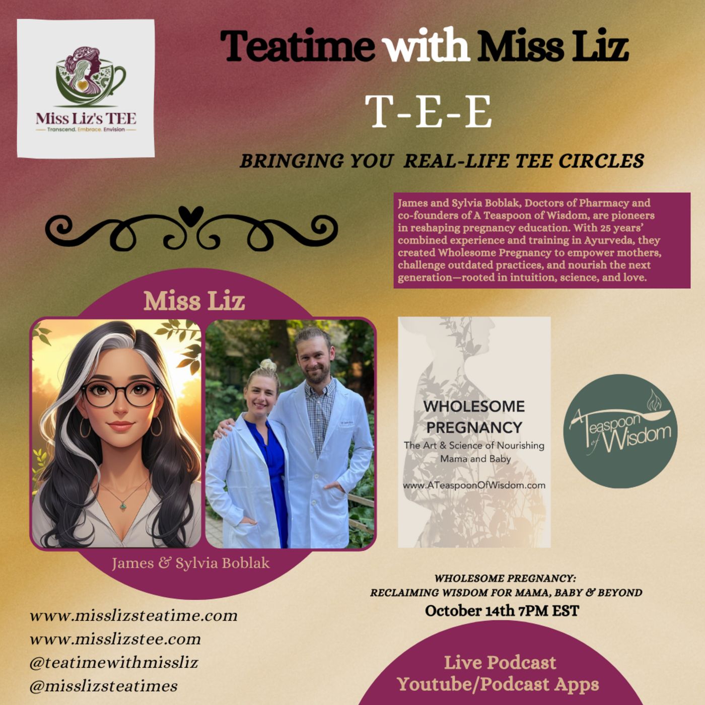 Miss Liz Serves A Teaspoon of Wisdom with DRS James and Sylvia Boblak episode artwork