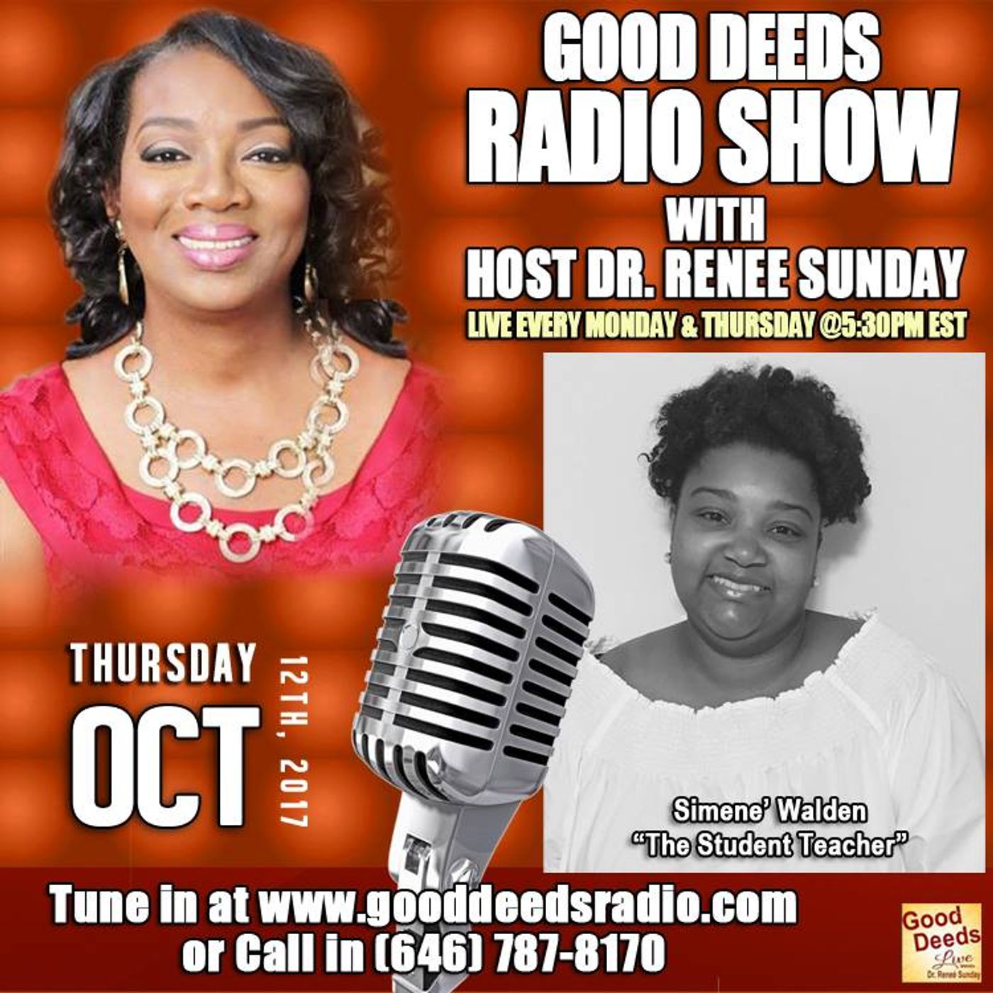 Simene Walden The Student Teacher shares on Good Deeds Radio episode artwork