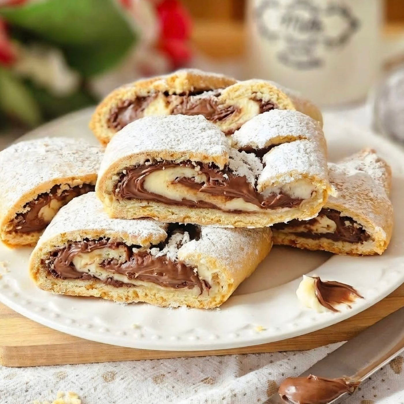 Biscotti arrotolati ripieni di mascarpone e nutella: dolce ricetta facile