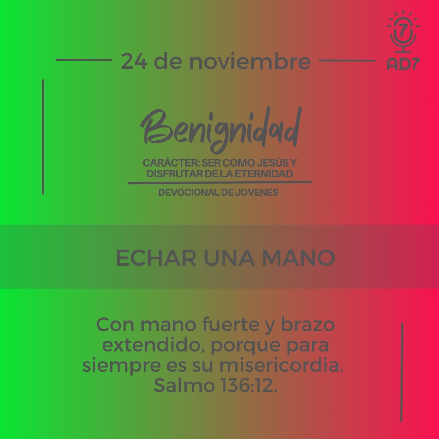 Echar una mano | Devocional de Jóvenes | 24 de noviembre 2023