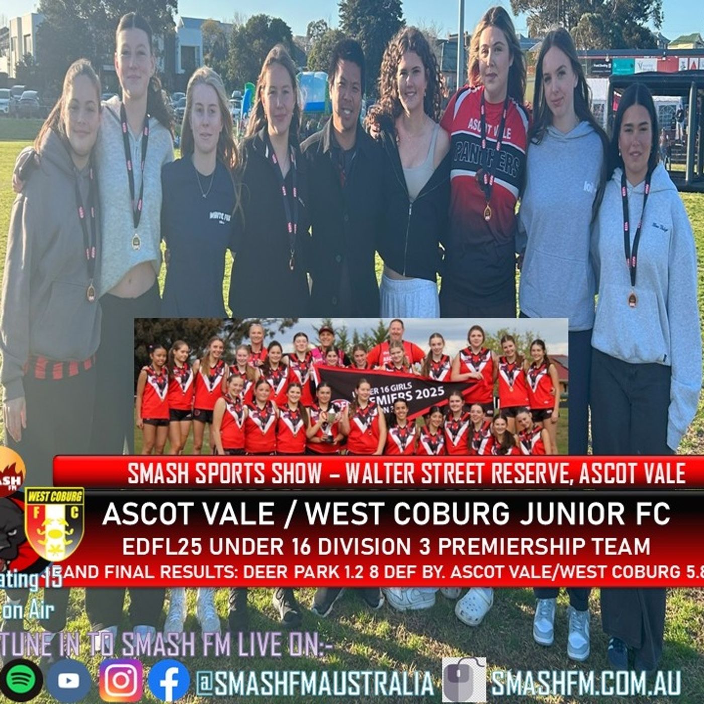 SSS15THYR: Ascot Vale / West Coburg JFC EDFL25 U16 Girls Division 3 Premiership Interviews 240825