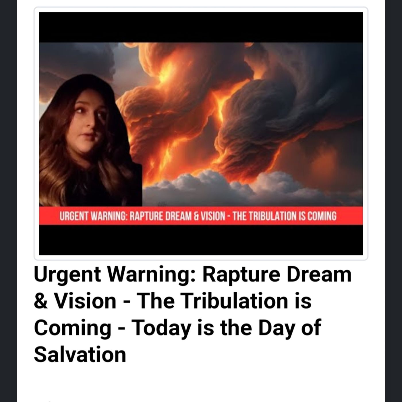 Urgent Warning: Rapture Dream & Vision - The Tribulation is Coming - Today is the Day of Salvation episode artwork