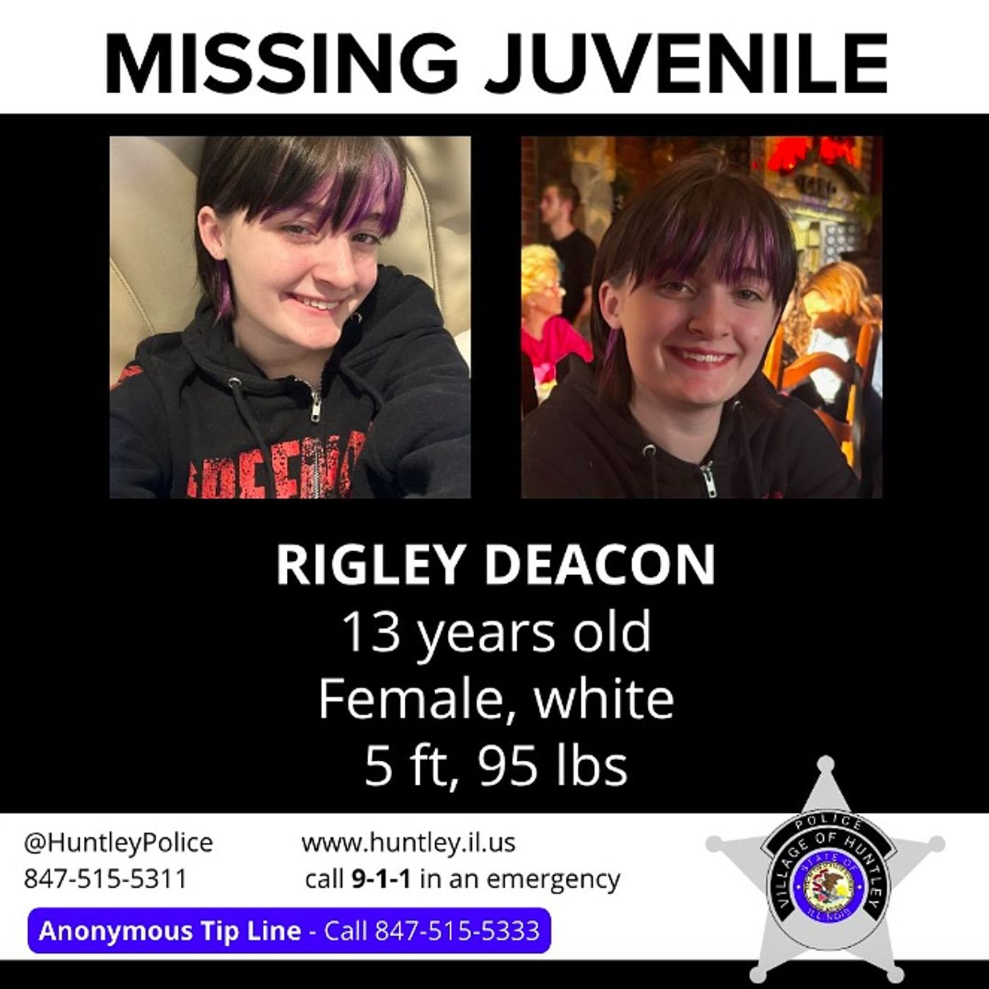 Huntley teen reported missing episode artwork