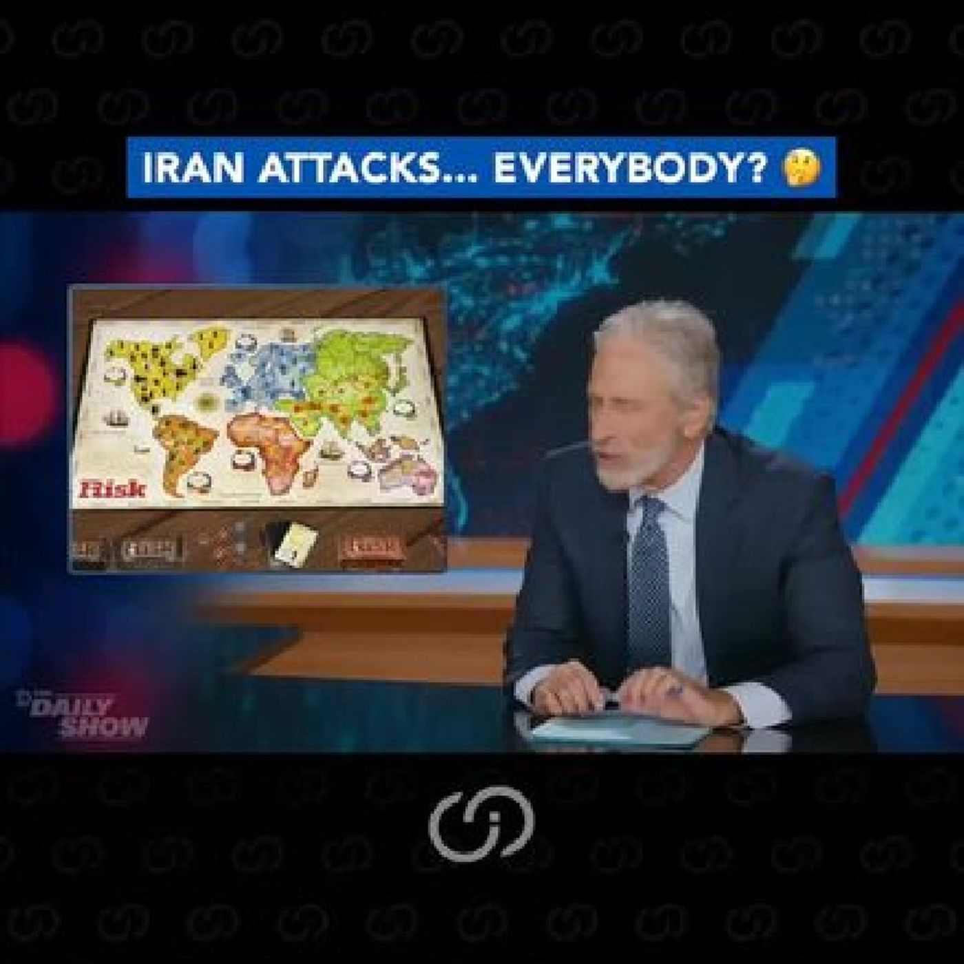 John Stewart on Iran 🇮🇷: "Having been in a bar fight or two... I'm pretty sure the worst thing you can do during a two-on-one beatdown is episode artwork
