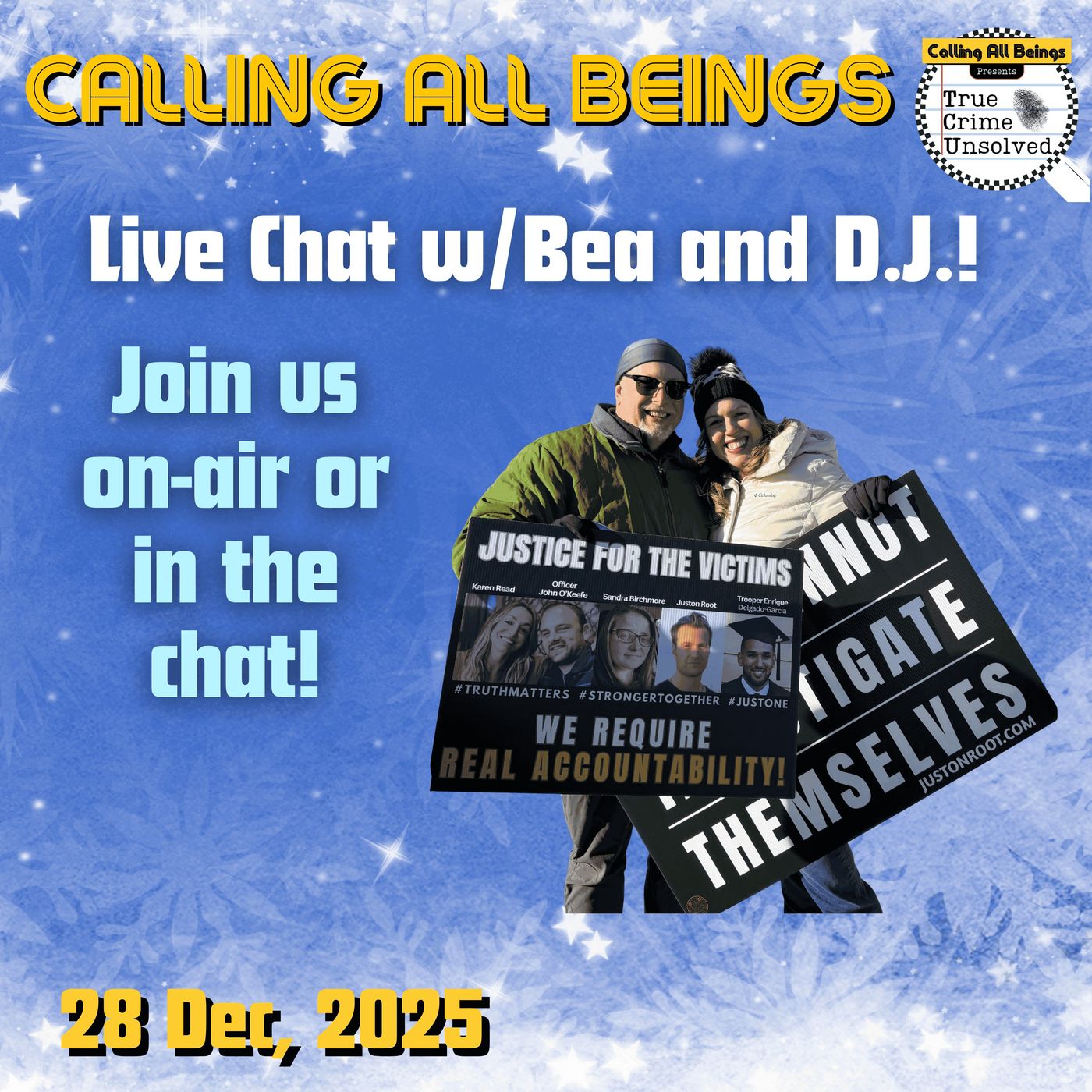 LIVE Chat w/Bea and D.J. - join us on-air or in chat!