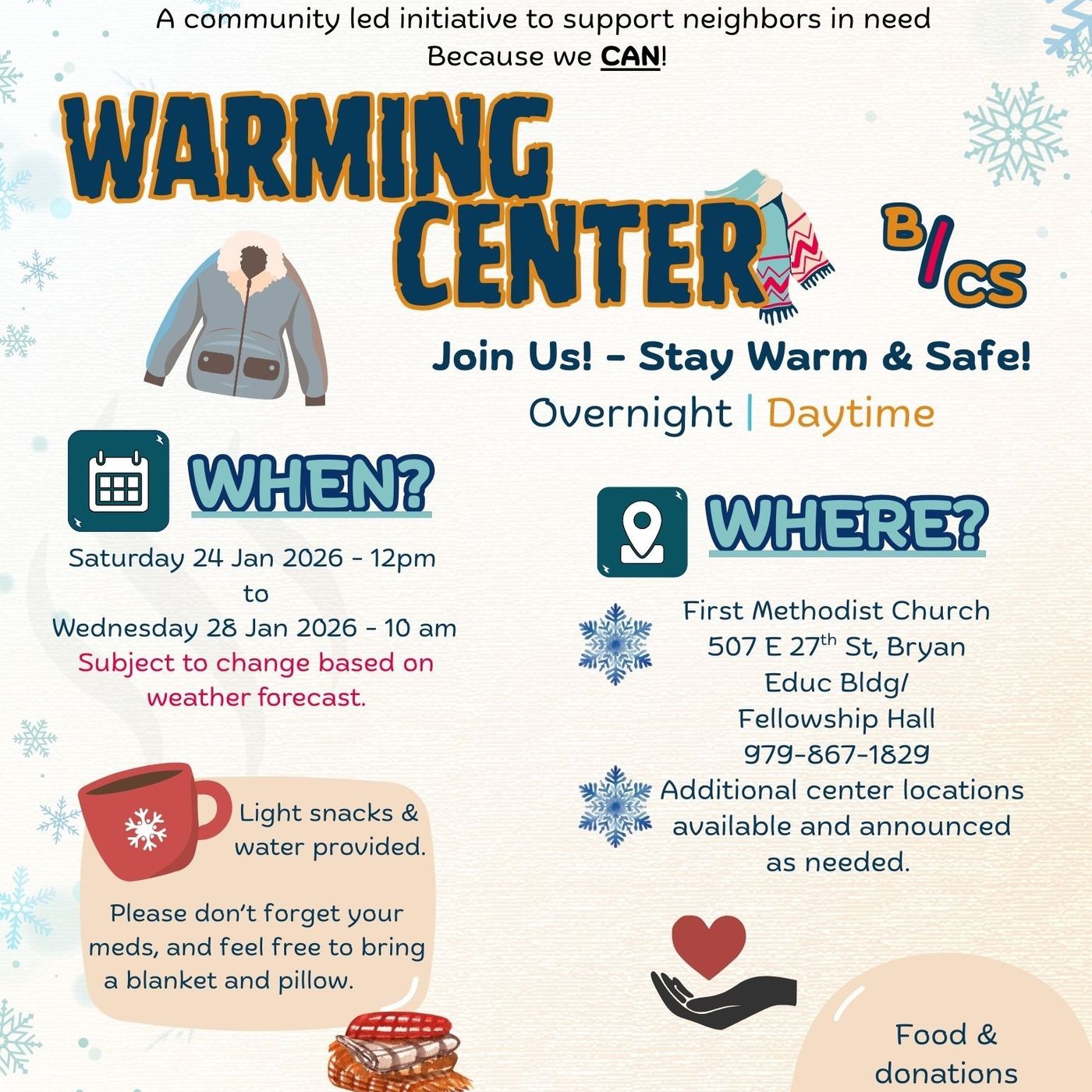 United Way Of The Brazos Valley update about the downtown Bryan warming center episode artwork