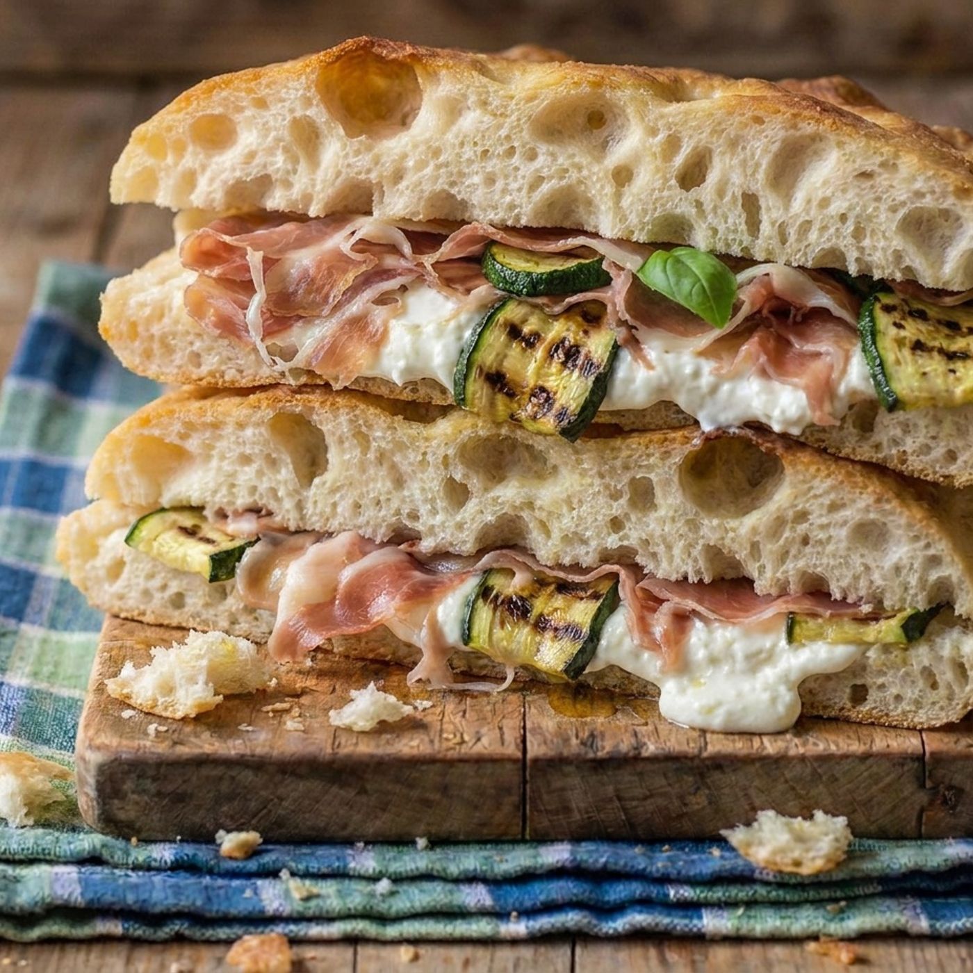 Focaccia con zucchine grigliate, stracchino e prosciutto crudo episode artwork