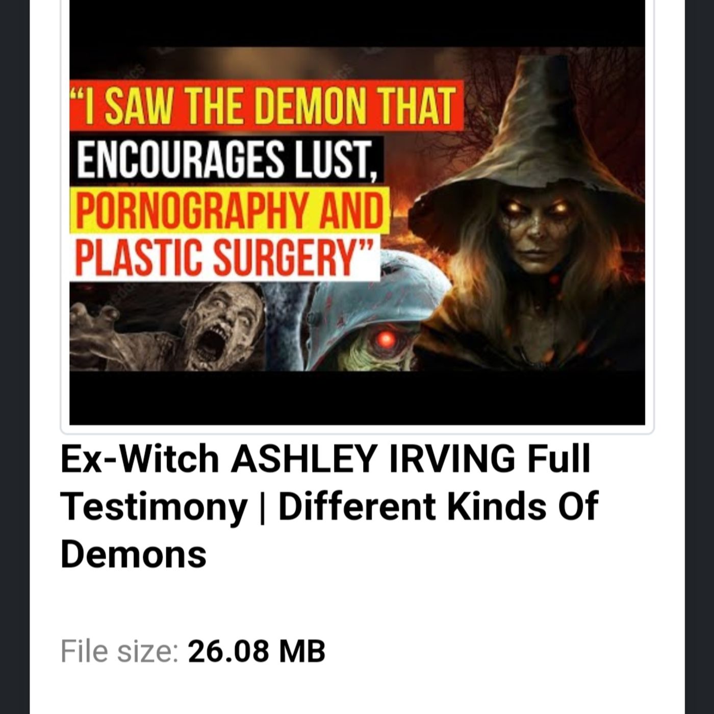Ex-Witch ASHLEY IRVING Full Testimony | Different Kinds Of Demons episode artwork