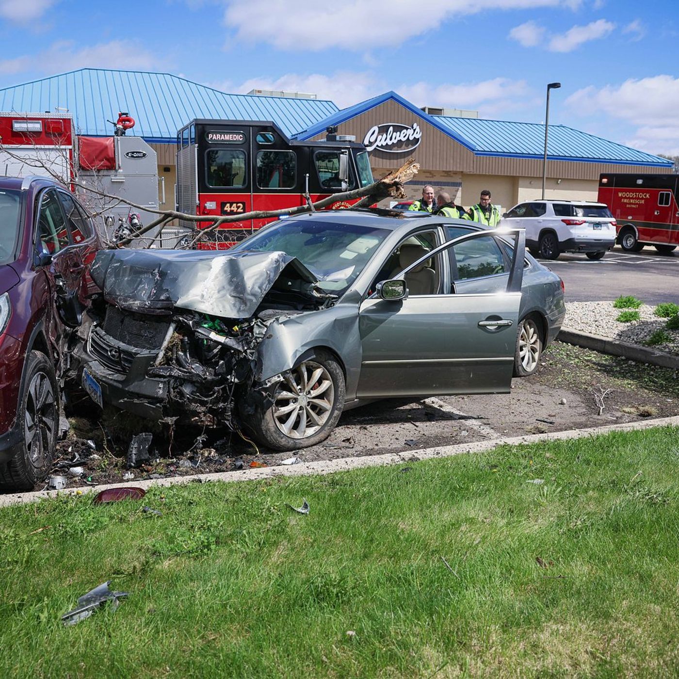 Vehicle leaves Route 14, damages about half a dozen vehicles in Woodstock Culver’s parking lot episode artwork