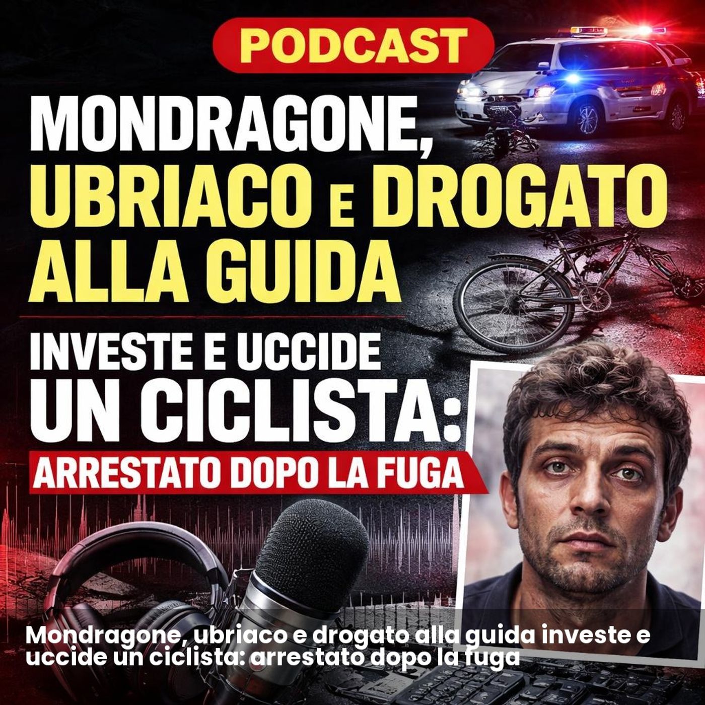 Mondragone, ubriaco e drogato alla guida investe e uccide un ciclista: arrestato dopo la fuga episode artwork