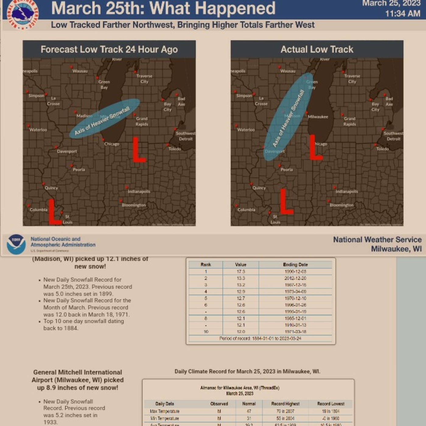 Remarkable Strong Storm changed it's track and intensified it's snowfall rates on 3-25-23 . episode artwork