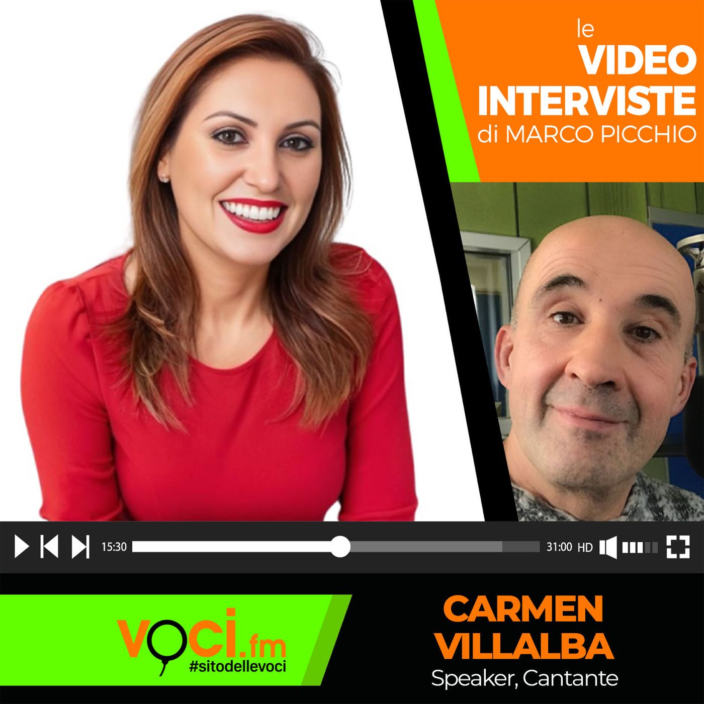 La cantante e speaker CARMEN VILLALBA su VOCI.fm - clicca play e ascolta l'intervista episode artwork