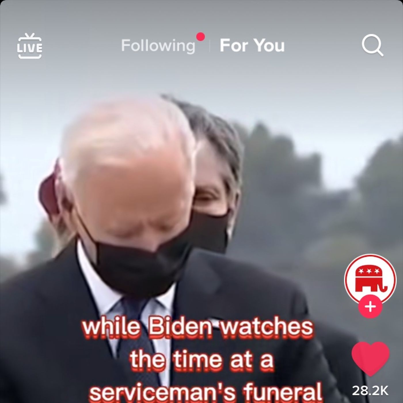 Joe Biden looks at his watch I had a memorial for dead soldiers episode artwork